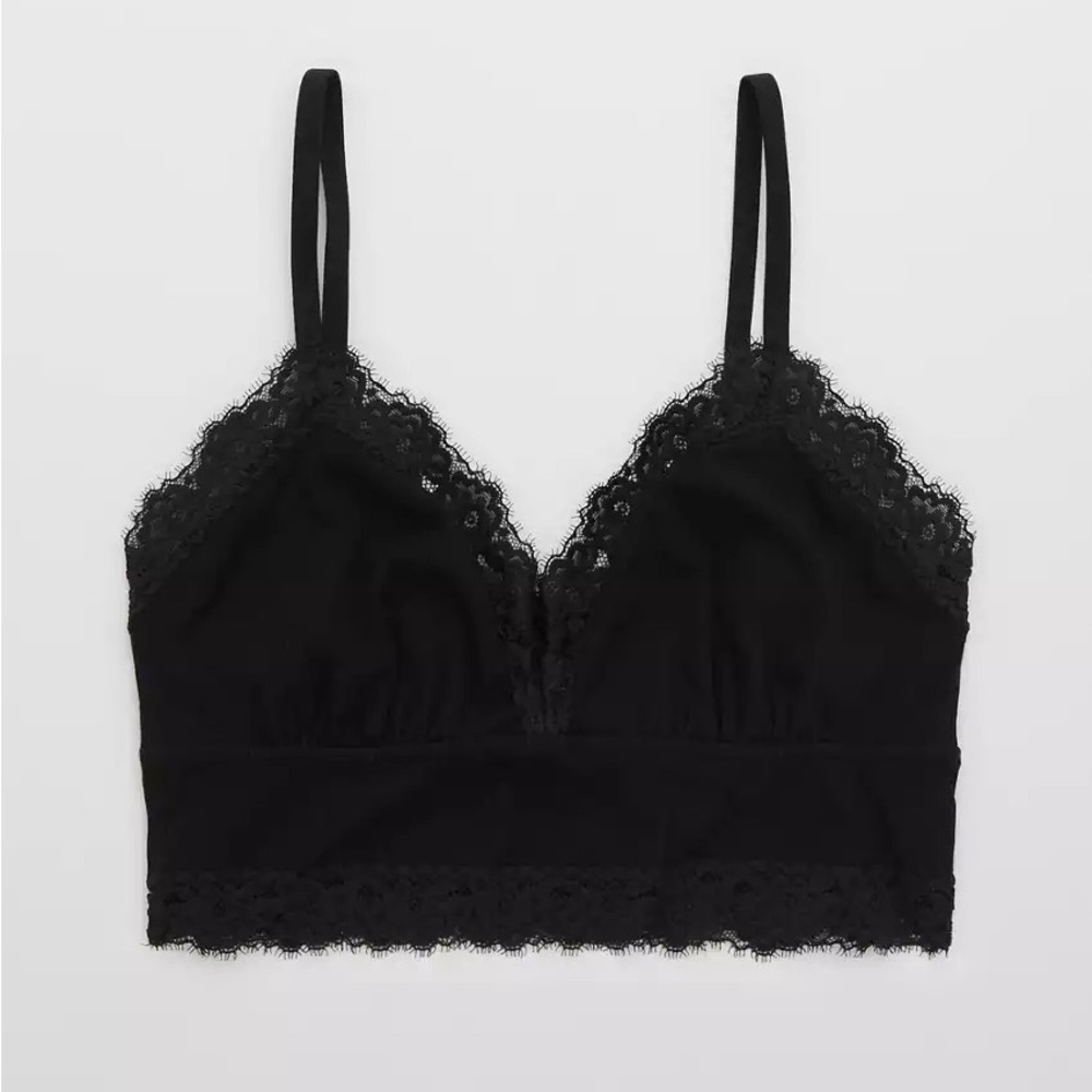 NWOT Aerie Eyelash Lace Trim Longline Bralette